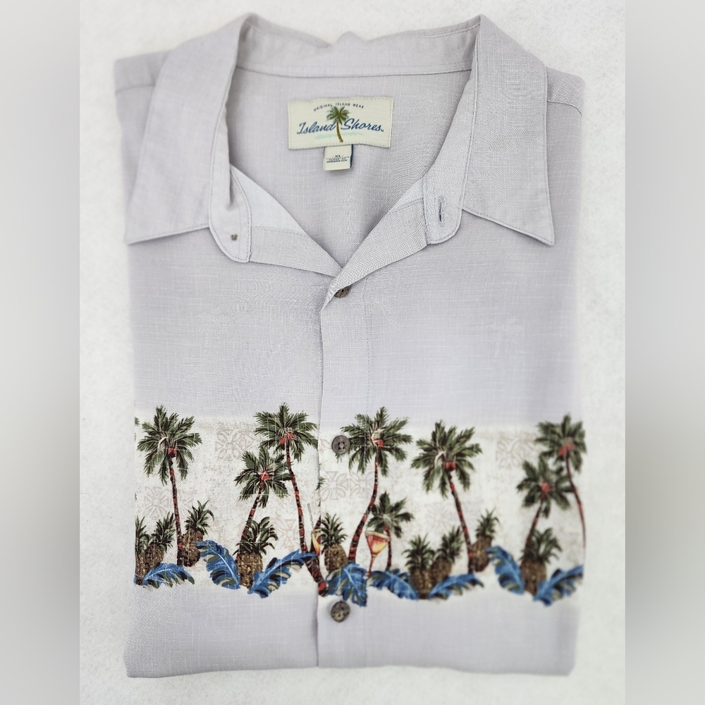 Island Shores Tropical Button Down Collared Shirt Men's Size XL Vacation Shirt